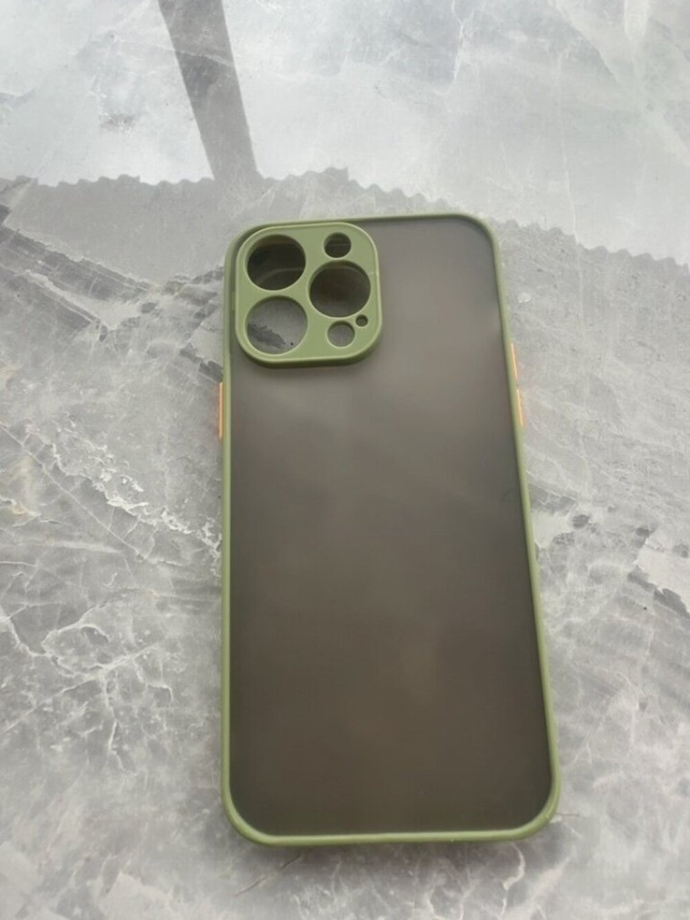 Sage Frosted Case w/ Peach Buttons